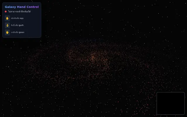 หน้าตาของ 3D Galaxy Hand Gesture Control