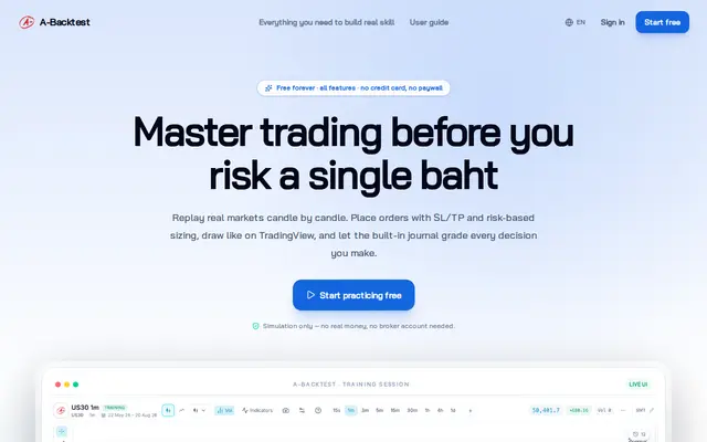 หน้าตาของ A-Backtest