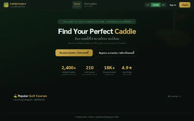 หน้าตาของ CaddyConnect