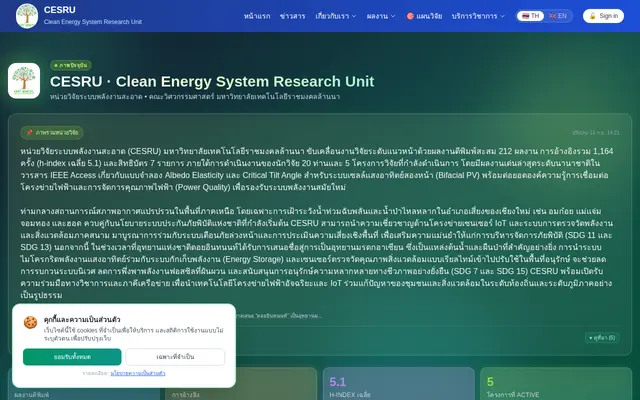 หน้าตาของ CESRU Researcher Profile System