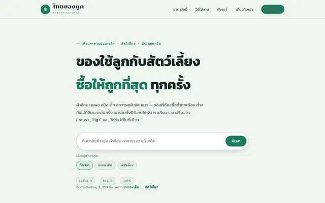 หน้าตาของ ไทยของถูก (ThaiKhongThook)
