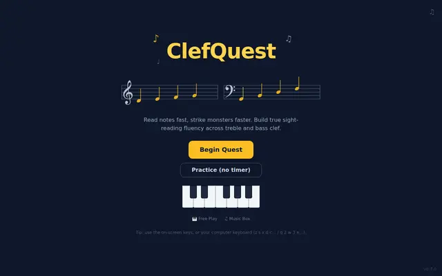 หน้าตาของ ClefQuest
