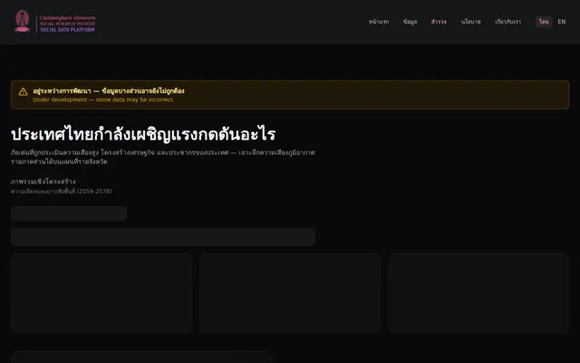 หน้าตาของ CUSRI Data Platform
