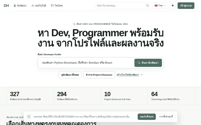 หน้าตาของ DevHub