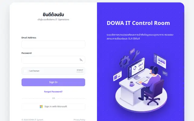 หน้าตาของ DOWA IT System