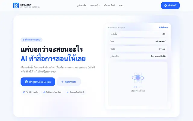 หน้าตาของ KruGenAI