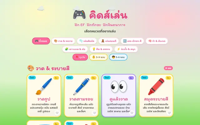 หน้าตาของ ฝึกทักษะเด็ก 3-7 ขวบ