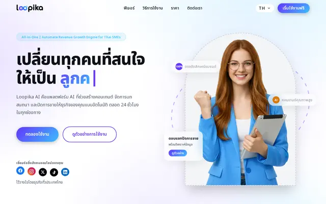 หน้าตาของ Loopika AI