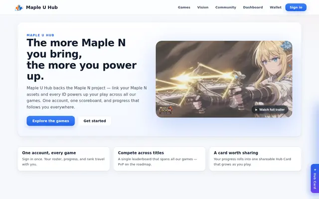 หน้าตาของ Maple U Hub
