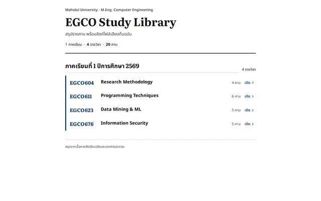 หน้าตาของ EGCO Study Library
