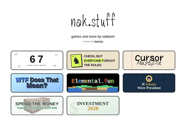 หน้าตาของ Nak Stuff Game
