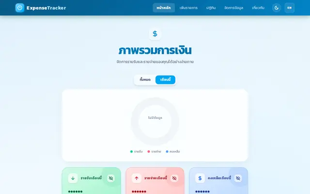 หน้าตาของ nextjs-expense