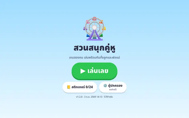 หน้าตาของ สวนสนุกคู่หู บนจอคอม