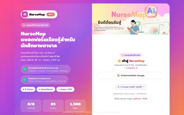 หน้าตาของ NurseMap บนจอคอม