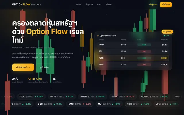 หน้าตาของ OPTIONFLOW THAILAND