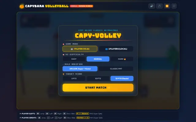 หน้าตาของ Capybara Volleyball Chill Remastered