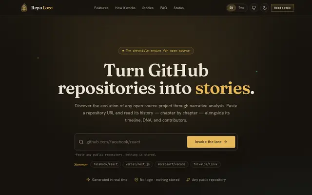 หน้าตาของ เรื่องเล่าจาก GitHub repository