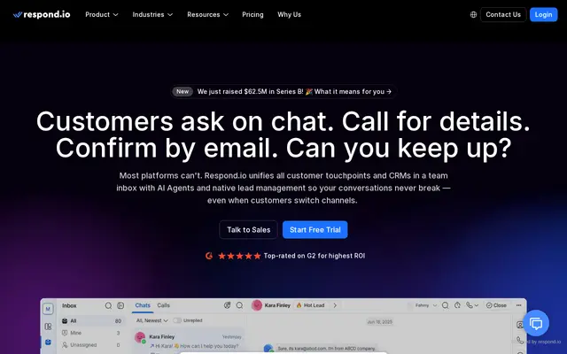 หน้าตาของ Respond.io