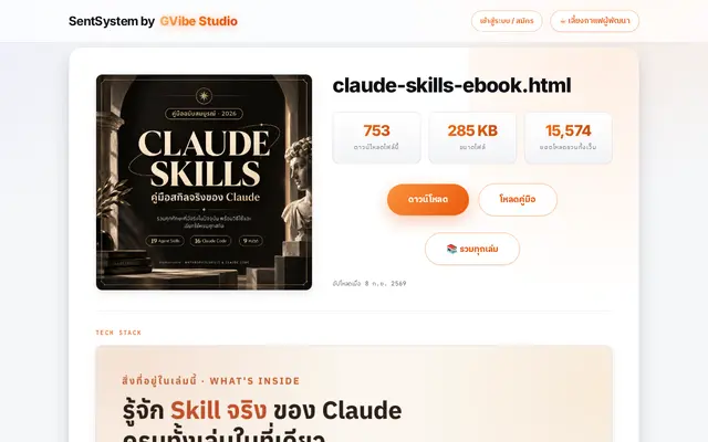 หน้าตาของ คู่มือ Claude Skills ภาษาไทย 2026