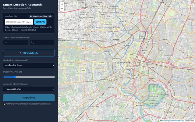 หน้าตาของ Smart Location Research System