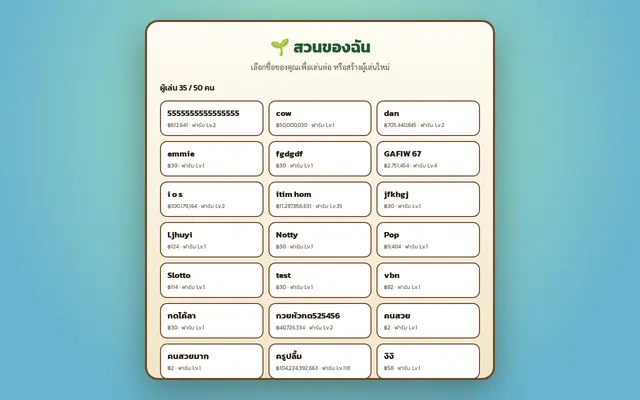 หน้าตาของ สวนของฉัน