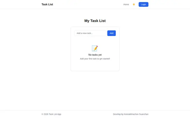 หน้าตาของ Task List App