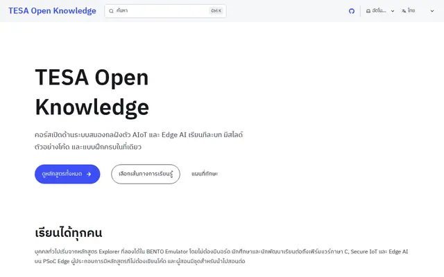 หน้าตาของ TESA Open Knowledge