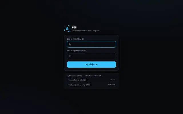 หน้าตาของ UBE Container Lock Verification