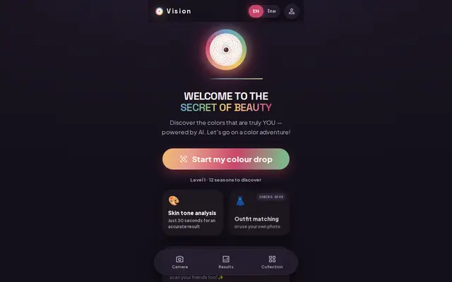 หน้าตาของ Personal Color AI