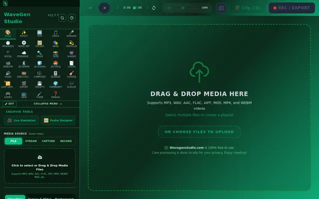 หน้าตาของ WaveGen Studio