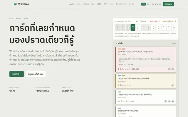 หน้าตาของ Worktray บนจอคอม